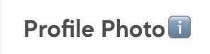 The Profile Photo section heading with a blue info icon.